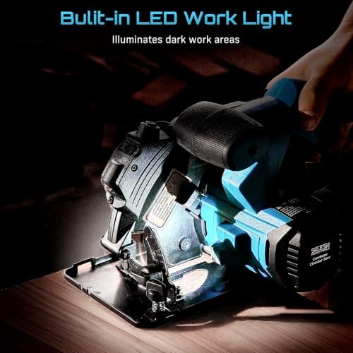 Seesii 6-1/2" Cordless Circular Saw with Total 8000mAh Battery & Charger