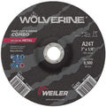 Weiler 56426 Wolverine Type 27 Cut and Grind Combo Wheel, A24T, 7/8" AH, 7" x 1/8", Aluminum Oxide, 7" Diameter (Pack of 25)