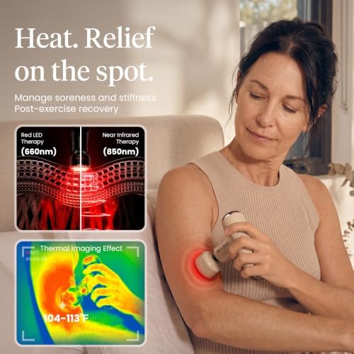 BOB AND BRAD Q2 Ultra Mini Massage Gun with Red LED Therapy Infrared Heat