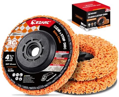 EZARC Ceramic Paint Stripping Disc Set, 4-1/2" x 7/8“, Orange, 3-Pack