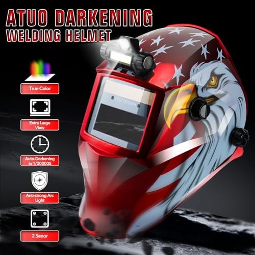 TRQWH Welding Hood Auto Darkening Welding Helmet with Light True Color