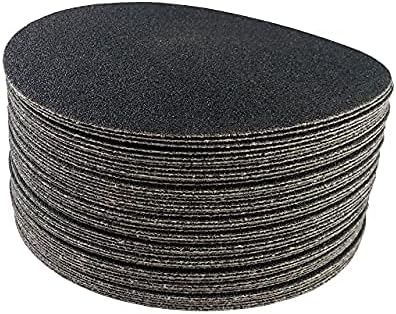 7 Inch Premium Sanding Discs, 50 Pack Hook and Loop Sandpaper, 600 Grit Grinder Sanding Disc, No Hole Black Silicon Carbide Sandpaper Discs for Stone, Metal, Wood, Floor, Paint and Plastics