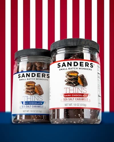 Sanders Milk Chocolate Sea Salt Caramel Thins Tub 18 oz. 2-Pack (2 x 18 oz. tub)