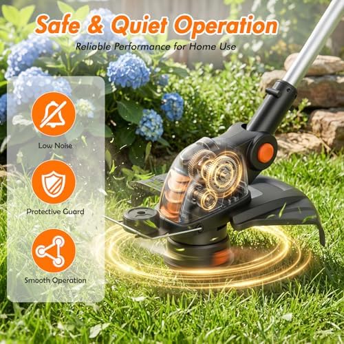 Electric Weed Wacker Eater Cordless Battery Powered String Trimmer Whacker