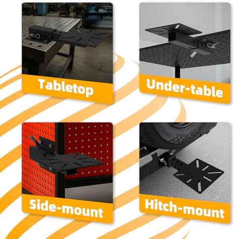 Hitch Vise Mount, Heavy-Duty Bench Grinder Stand & Trailer Hitch Vise Plate for 2-Inch Receiver, Adjustable Vise Stand for Winch Mount, Pipe Vise – Durable Hitch Accessories for Workbench & Mobile Use
