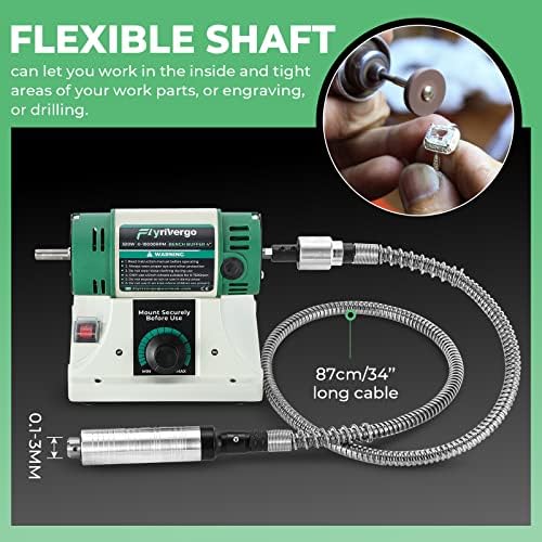 Bench Buffer Polisher with Accessories Adjustable Variable Speed