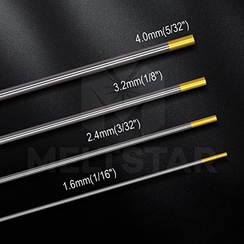 TIG Welding Tungsten Electrodes 1.5% Lanthanated Tungsten 3/32” x 7” (Gold, WL15) 10-Pack