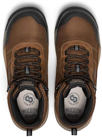 KEEN Utility Men's Skokie Hiker Style Mid Height Composite Toe 90 Degree Waterproof Work Boots