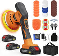 8-Speeds Cordless Car Buffer Polisher Kit (31PCS), 21V 2*2000mAh Batteries