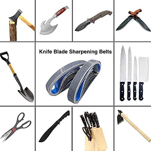 1x18 Silicon Carbide Sharpening Belts, 80 240 400 600 800 1000 Grit, 24 PCS