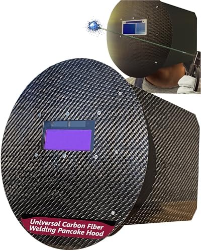 SturdyShape Pancake Welding Hood Ultralight for Pipeline Welders 10oz Carbon Fiber Pipeliner Helmet, Right or Left Hand Use Unique Design for Automotive & Custom Fabrication Workers (Carbon Fiber)