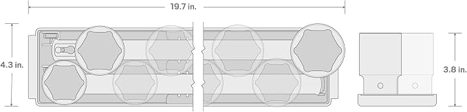 TEKTON 1/2 Inch Drive Impact Socket Set, 8-Piece | SID92107 | (1-9/16 - 2 in.), Deep, 6-Point, Socket Rail