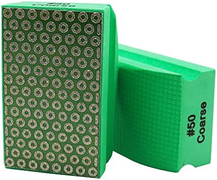 SHDIATOOL 2PCS Diamond Hand Polishing Pads 50 Grit for Glass & Tile