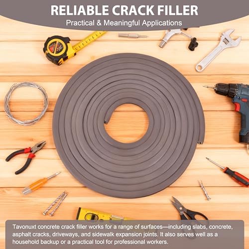 Flexible EPDM Rubber Strip (10 ft Long x 1/2 inch Wide) - Concrete Crack Repair & Replacement, Weather & Aging Resistant Expansion Joint Filler for Driveways, Sidewalks