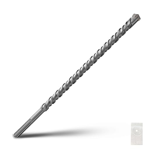 1-1/8 x 21 inch SDS Max Rotary Hammer Drill Bit, 28x540mm Carbide Tip Masonry Drill Bit,Concrete Drill Bit for Masonry, Brick, Stone, Concrete (Length :540mm / 21 inch, 28mm (1-1/8 in) Diameter)