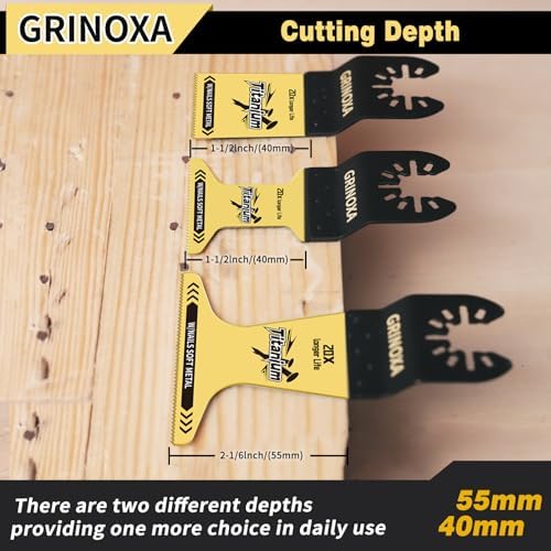 115PCS Multitool Blades Kit, Titanium Metal Multi Tool Blades Cutting Wood