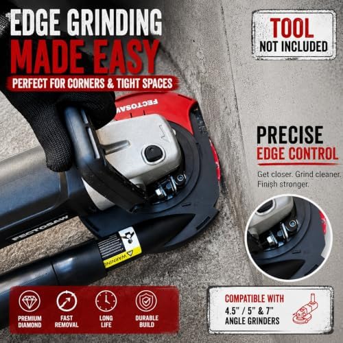 Universal Angle Grinder Dust Shroud for Concrete Grinding, Fits 4.5–5 & 7 Inch Grinders, Vacuum Dust Collection Cover (No Wheel) (7-inch Dust Shroud)
