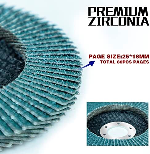 Sali 48 Pack Zirconia Flap Disc 40 Grit 4.5" x 7/8-Inch Sanding Disc Bevel Type #29 Premium and Industrial Grade Angle Grinder Grinding Wheel High Performance Edge Grinding