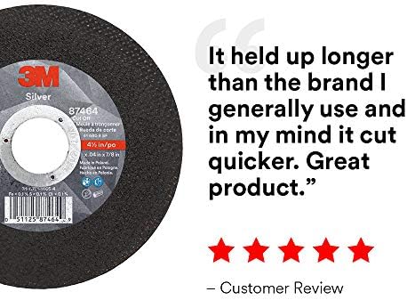 3M Silver Cut-Off Wheel, 87464, 60+, T1, 4.5 in x 0.04 in x 7/8 in