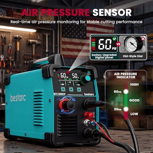 Bestarc 50A Plasma Cutter, Non-Touch HF Pilot Arc, 110/220V Dual Voltage