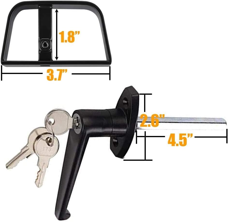 4½" L-Handle Lock kit Shed Door Lock with samed Keys and Screws for Playhouse & Chicken Coop Door Lock 4-1/2“ L-Handle 1kit