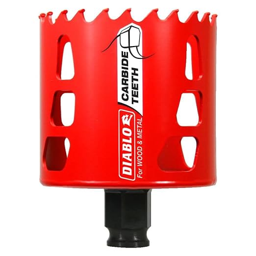 Diablo Carbide Teeth Hole Saw for Wood and Metal - Fits with Snap-Lock Plus Mandrel System, Tool-Free Plug Ejection - 2-3/4" Diameter, 2-3/8" Length - DHS2750CT
