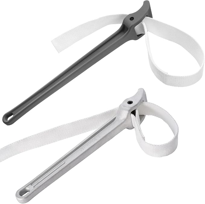 SPARKWHIZ Strap Wrench, 12" & 18" Handle Adjustable Strap Plumbing Wrench, Nylon Strap Pipe Wrench for Replacing Oil Filter, Water Filter