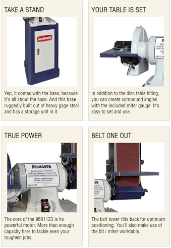 PALMGREN 9681123 - Combination 6" x 48" Belt & 10" Disc Finishing Machine