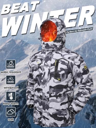QPNGRP Mens Waterproof Ski Snowboard Jacket Winter Windproof Snow Coat