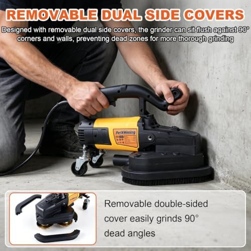 3 Head Concrete Grinder with Long Handle, Electric Diamond Polisher Machine