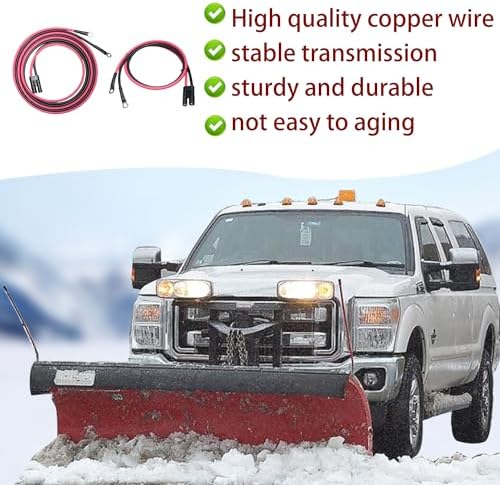 Fit for Snow Plow Power Ground Wire Kit for Boss Snow Plow Side - HYD01690 and HYD01684, Compatible with Boss Snow Plow Parts, 6AWG Efficient and Durable Truck Plow Side Repair Kit