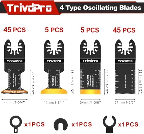 Multitool Blades Multi-Tool Blades Kits - TrivdPro 100pcs Oscillating Blade
