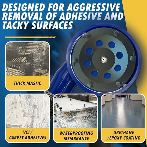 7" PCD Grinding Wheel for Epoxy, Glue, Mastic Removal, 6 PCD Segments
