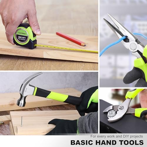 FASTPRO 20V Drill Set, Home Tool Kit with Tool Box,Green
