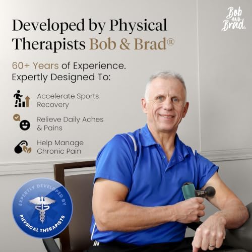 BOB AND BRAD Q2 Mini Massage Gun, Pocket-Sized Deep Tissue Massager Gun, Portable Percussion Muscle Massager Gun, Ultra Small & Quiet Muscle Massage Gun with Carry Case