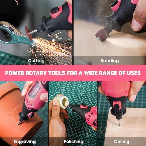 180W Corded Rotary Tool Kit, 8000-35000 RPM 61 Accessories for DIY