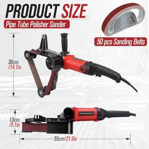 Pipe Tube Polisher Sander, 110V 800W Pipe Belt Sander