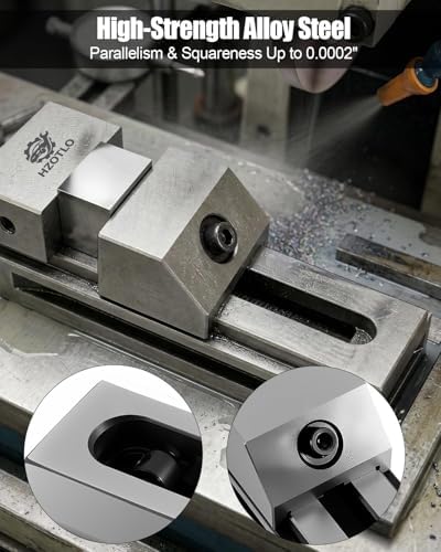 2″ Precision Grinding Vise for Machine Tools Drilling Bench and More Machining Platform with Hex Wrench, Alloy Steel Precision Grinding Screwless Mini Insert Vise Silver