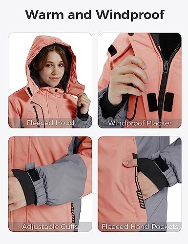 wantdo Girls Winter Ski Coat Fleece Snowboarding Jacket Waterproof 10000mm