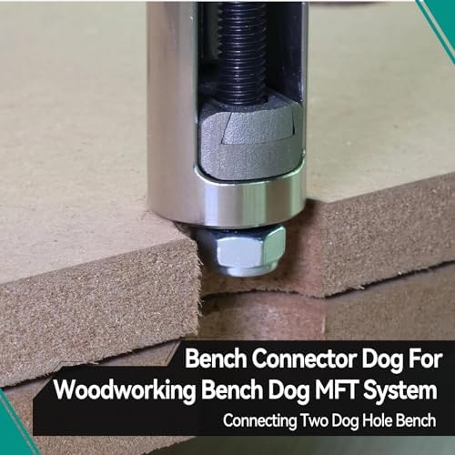 2Pcs Bench Connector Dog, Workbench Connector Clamps Fits 20 mm/0.79inch DogHoles for MFT System Woodworking Tables Connecting