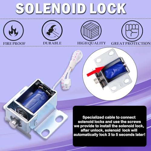 Gun Safe Lock Replacement Black Keypad with Solenoid Lock