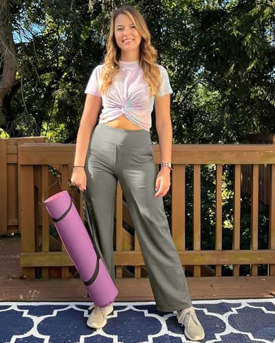 G4Free Yoga Pants for Women Wide Leg Pants with Pockets High Waisted