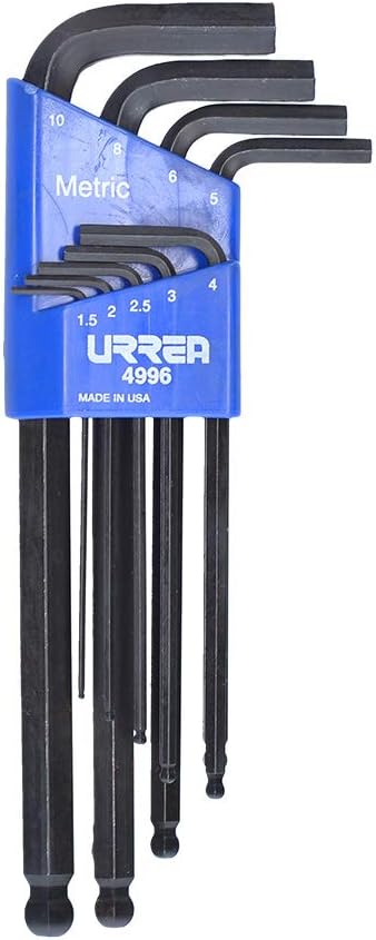 Urrea 49822 Ball L-Type Hex Key 2 Rack Set