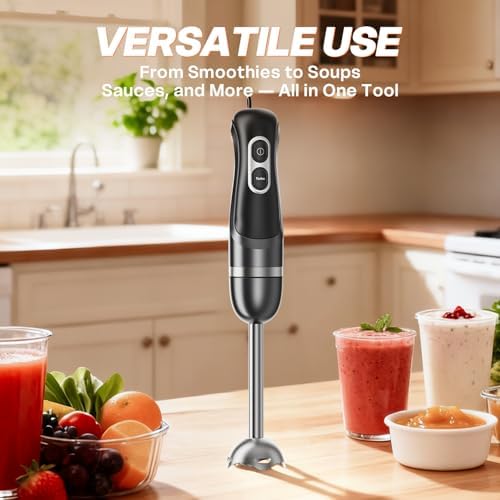 Turelar Immersion Blender Corded 400W, 2 Speed, Emulsifier, Blend, BPA-Free