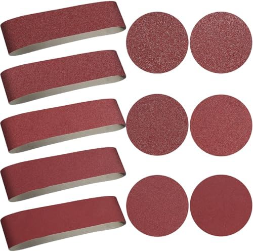 Blulu 44 Pieces 4 x 36 in Sanding Belts and 6 in Self-Adhesive Discs Set