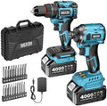 SEESII Cordless Drill & Impact Driver Combo Kit for DIY Home