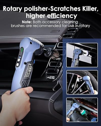 Cordless Mini Polisher, 2/1.5-inch DA/RO Mode Mini Buffer for Car Detailing