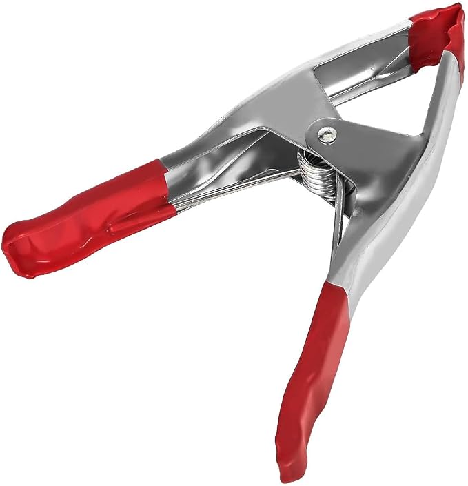 Set of 12-9-Inch Metal Spring Clamp with Red Tip