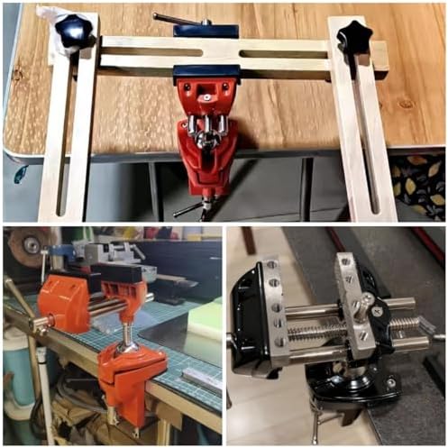 SYLPHID Bench Vise 3 Inch Heavy Duty, 360° Swivel Base & Clamp-On Workbench Vise, Cast Steel Multi-Purpose Table Vice for Woodworking, Metalworking, Drilling, Sawing, DIY Projects