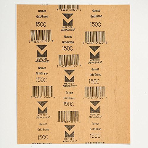 Mercer Industries 205150C - 9 x 11 Garnet Paper Sheets, Grit 150C (100 pack)